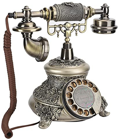 Antikes Retro Telefon, Vintage Resin Telefon, Universelles Dreh Telefon mit Drehscheibe, geschmackvolles Zierobjekt für Büro, Wohnzimmer und Schlafzimmer