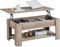 Yaheetech Lift Up Coffee Table, Wooden Lifting Coffee Table with Hidden Storage Drawer and Open Shelf, Space-saving Tea Tables for Living Room/Reception, Gray