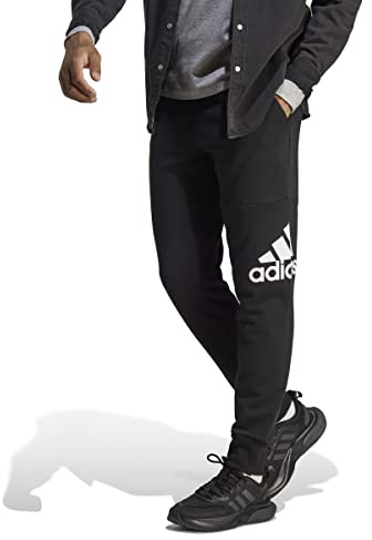 Adidas Herren Essentials French Terry Tapered Cuff Logo Pants, Black, XS