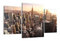 DEQORI Glasbilder Echtglas | Motiv New York City Skyline | horizontal 3-teilig 140x80 cm | große XXL Deko | Wandbilder für Wohnzimmer, Schlafzimmer, Flur & Küche | moderne Wanddeko
