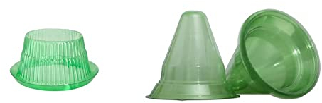Windhager Schneckenabwehr Schutzring, Schneckenkragen & Pflanzenhut, Sonnenhut, Anzuchtglocke, Pflanzenschutz vor Frost Hagel Sonne Schnecken Vögel, 10er Set, Ø Durchmesser 24 cm, grün 05589