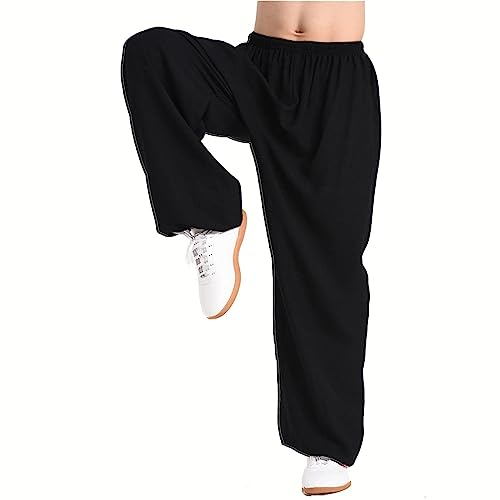 StoyRb Tai Chi Hose Herren Damen Kampfsporthose Kung Fu Hose Yoga Laternenhose Jogginghose,001,3XL
