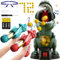 NMM Movable Dinosaur Shooting Toy for 4 5 6 7 8 Year Old Boys, Shooting Target Games Toy with 2 Air Pump Gun, 72 Foam Balls, LED Score Record, Spray, Sound for Boys Girls Christmas Birthday Gifts
