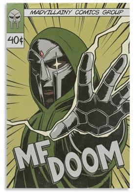Kratoz Mf Poster Doom Vintage Comic Music Album Cover Poster Canvas Wall Posters And Art Picture Print Modern Family Bedroom Decor Posters 12x18inch(30x45cm)…