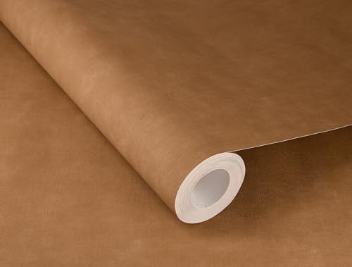 Rasch Paraiso 330144 Non-Woven Wallpaper in Dark Brown with Linen Look, Textile Structure