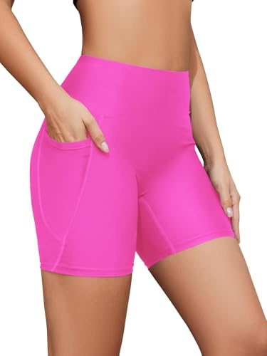 SHEKINI Maillot de Bain Femme Natation Short Taille Haute pour Femme avec Poches Séchage Rapide Bas de Bikini Sport Shorts de Bain avec Doublure