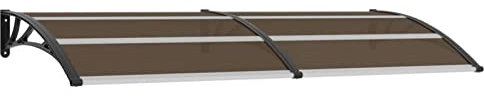 Gecheer Auvent de Porte Noir 240x100 cm PC, Marquise de Porte et Fenêtres, Toit de Porte d'entrée, Auvent de Fenêtre en Polycarbonate, Toit Abri Pluie et Neige Protection
