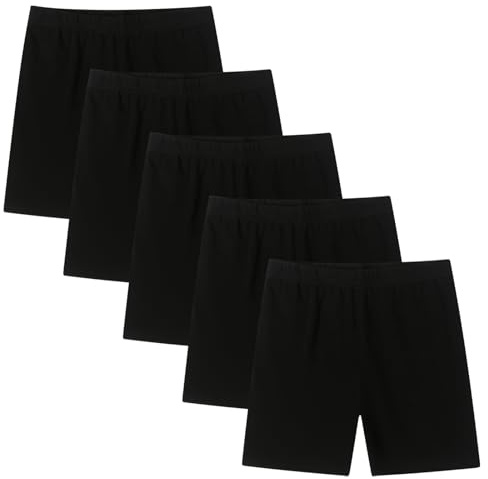 Moitiy cykelbyxor barn flickor korta byxor flickor sportbyxor kruzbyxor bomull sport shorts sommarbyxor 5–14 år, svart, 5-6 år