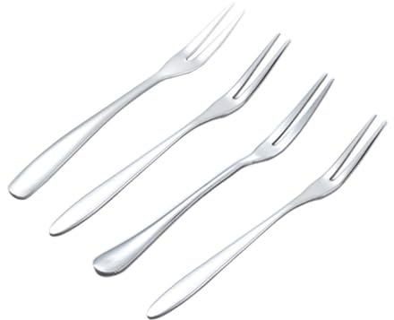 CIYODO Confezione Da 5 Forchette in Acciaio Inossidabile Stuzzicadenti Riutilizzabili Per Dolci Alla Frutta Per Spuntini Ragazzi E Ragazze Per Feste Bar E Spiagge