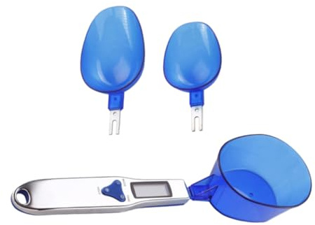 CLISPEED Báscula Cuchara Digital Azul para Cocina Precisión con Pantalla LCD y Medición Ingredientes Pequeñas Cantidades