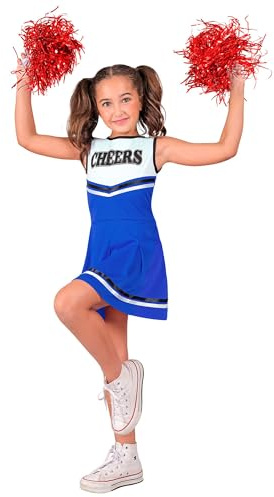 W WIDMANN MILANO Party Fashion - Costume pour enfant pom-pom girl, robe, lycée, danseuse, carnaval, soirée à thème football