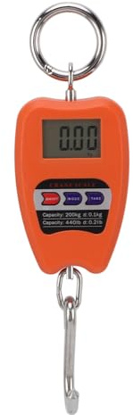 GYZOUKA Balanza Electrónica Portátil Balanza Colgante Digital Capacidad de 200 Kg con Tecnología de Sensor Avanzada para Viajes con Equipaje de Alimentos (Naranja)