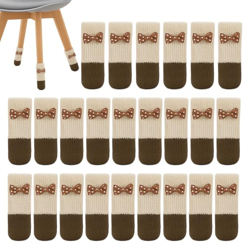 24pcs Protege Pied de Chaise, Chaussette Chaise pour Pieds de Chaise, Chaussettes de Chaise Mobilier en Feutre, Patins Antidérapants pour Convient aux Pieds de Chaise, Évitez Les Rayures et Le Bruit