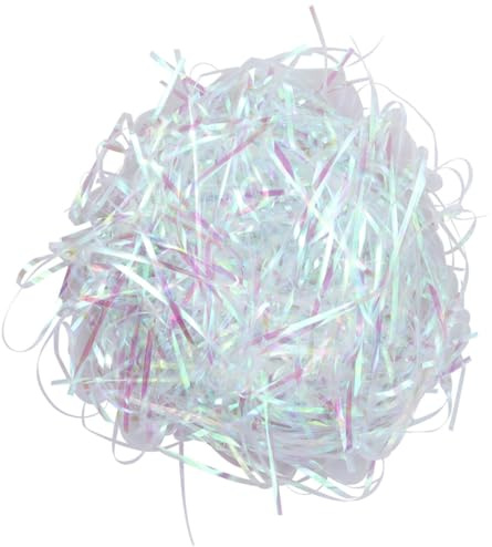 SECFOU Papel Triturado Relleno para Cajas de Obsequio Filamentos Pet Reciclables y Decorativos, 1 Bolsa de 100g para Aniversarios y Día Madre