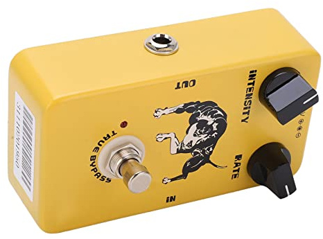 Pedal Trémolo, Circuito Fototubo True Bypass, Pedal Efecto Metal con LED, Frecuencia 1 Hz a 20 Hz para Músicos Guitarra Eléctrica Estudio Directo Práctica
