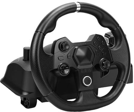 Cocoarm Driving Force Racing Wheel, ABS Gaming Rattsats 11 Tum 270 Graders Rotation, 7 Nivåer Känslighet, Pedaler och G Clamp för PC Racing Games