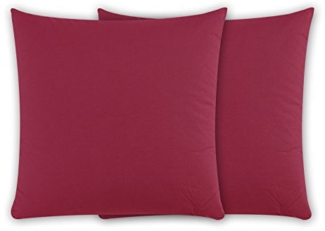 Class Home Collection 2er Set Kissenbezug 80x80 Renforce Baumwolle Bordeaux