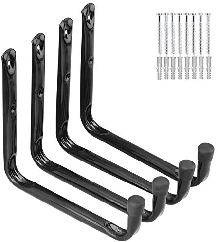 PiPaFox Garage Storage Ladders Hooks, 24CM/9.5Inches Heavy Duty Jumbo Arm Utility Rack for Garden Tools, Folding Chairs