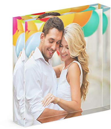 Gift Base Personalised Custom Acrylic Photo Block Frame Any Picture Square 10x10cm Photo Frame