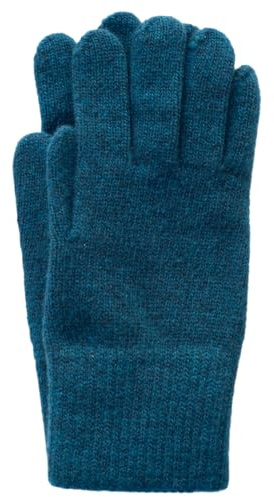 FosterNatur, Merino Damen Wollhandschuhe/Fingerhandschuhe, 100% Wolle Merino extrafein (7, Petrol)