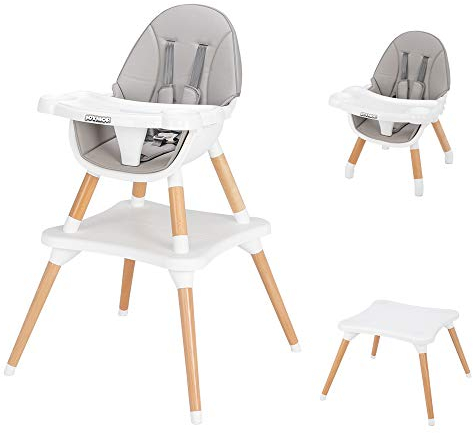 JOYMOR 7 in 1 Convertible Baby High Chair for Babies and Toddlers, Table and Chair Set, Infant Eating Highchair with Leather Seat Cushion