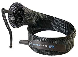 Zweiteiler Spinn L (90 cm lang und 45-75mm breit für Zweiteilige Ruten bis 2,7m) (Schwarz)