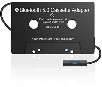 Kedok Audio Cassette Aux Adapter, Bluetooth 5.0 Cassette Receiver,Cassette Tape to Aux Adapter,Tape Audio Adapter, Tape Desk Player for Listening Mobile Phone Music and Car Voice,Hands Free