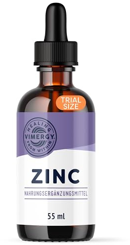 Vimergy Zink Tropfen - Reisegröße - 55 ml – 27 Portionen – Flüssiges Zink Hochdosiert – Antioxidans – Kein Raffinierter Zucker – Glutenfrei ohne Gentechnik Koscher Vegan Keto/Paleo Ernährung Geeignet