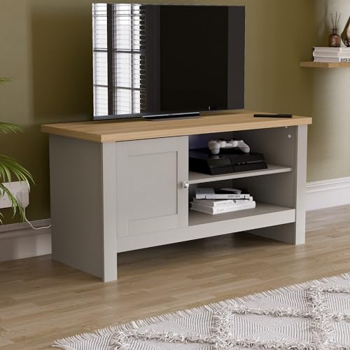 Vida Designs Arlington TV Unit Cabinet Stand Sideboard Entertainment Living room (Grey, 1 Door)