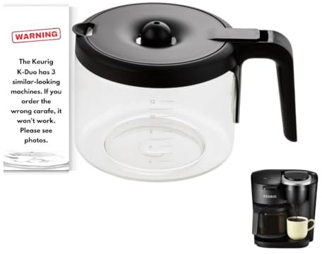 Replacement 12-Cup Coffee Pot Carafe for Keurig K-Duo Essentials & K-Duo Essentials Hot & Cold Brewer Models (K-Duo ESSENTIALS)