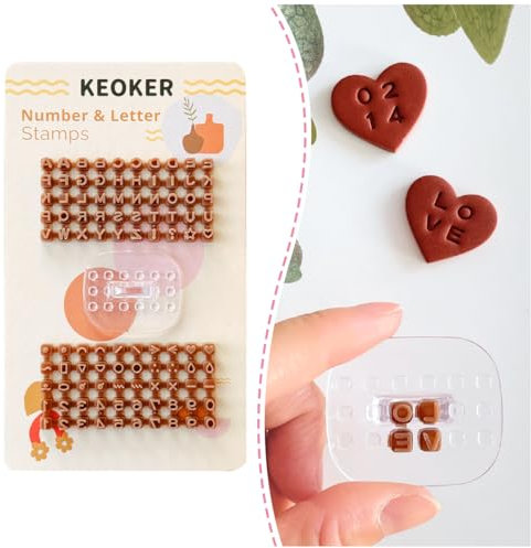 Keoker Timbri con numeri e lettere per argilla polimerica, ottimo lavoro con taglierine per argilla, strumenti per argilla polimerica