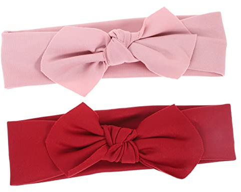 MERRYHAPY 2pezzi Fasce Per Bambina Con Fiocco Cerchietti Colorati Per Neonate Accessori Per Per Compleanni e Shower Morbidi e Confortevoli