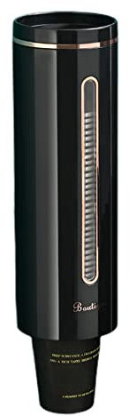 ZEIHAOWAN Dispenser per Tazze a Parete Portabicchieri in Plastica,One Touch Portabicchieri Monouso, portabicchieri di distributori d'Acqua, per bicchieri di carta, 5,5-7.6 cm, 45-50 tazze (Nero)