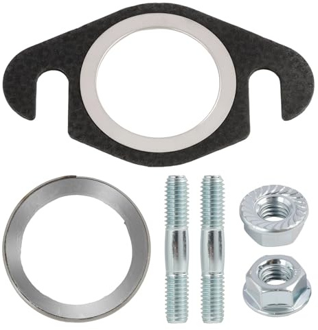 Auspuffdichtung Und Stehbolzen Set, Krümmer Dichtungssatz Für 50ccm 2T Roller, Hochtemperaturbeständig, Lochabstand 48mm, M6 Schrauben, Kompatibel Mit Verschiedenen Modellen, auspuffdichtung motorrad