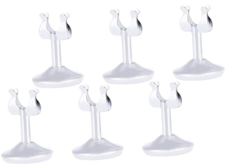SOPOTUTU 6 pièces Lot de Porte-cartes Inoxydable Supports Multifonctions pour Numéros de Table Buffet Mariage Bureau Élégant