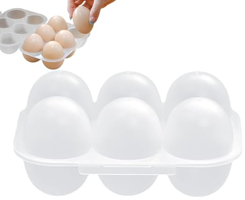 Scatola uova 6 scomparti – Contenitore trasparente | Cestino uova | frigorifero | Soluzione portatile resistente ideale campeggio picnic escursioni viaggio esterno