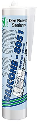 Den Braven SILICONE 8051 Blanc - Mastic Silicone Monocomposant Polyvalent pour les Joints Sanitaires le Scellement de Bâtiments et les Joints de Vitrage - Cartouche de 300ml
