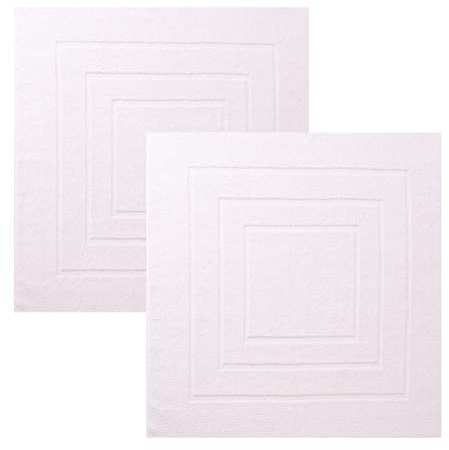 Betz 2 Stück Badvorleger Palermo 100% Baumwolle Badematte Badteppich Duschvorlage Größe 60x60 cm Qualität 680g/m² Farbe weiß