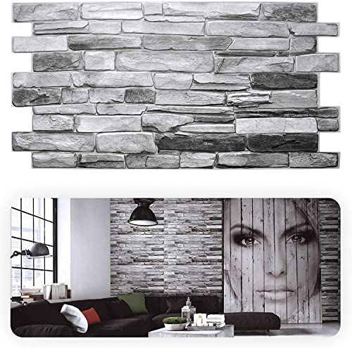 Grace Baltic - 3D-Wandpaneele für Innenwanddekoration, nicht klebend, dünn und elastisch, PVC-Kunst (18, Grau)