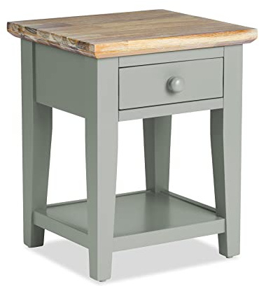 Statement Furniture Florence Wooden Sofa Table | Sage Green Small Side Table with Drawer | End Table with Shelf | Bedroom Bedside, Lamp Table for Living Room, Hallway | FULLY ASSEMBLED