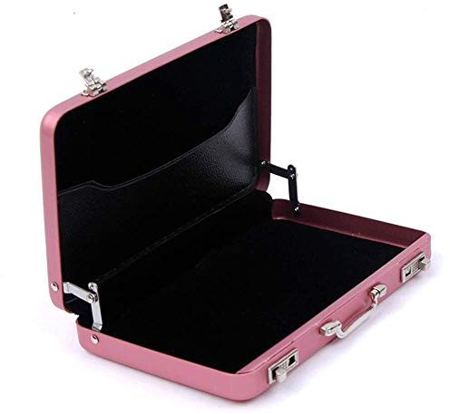Porte-cartes de visite fin en aluminium multicolore pour homme et femme, étui professionnel de poche en métal et mini valise, rose