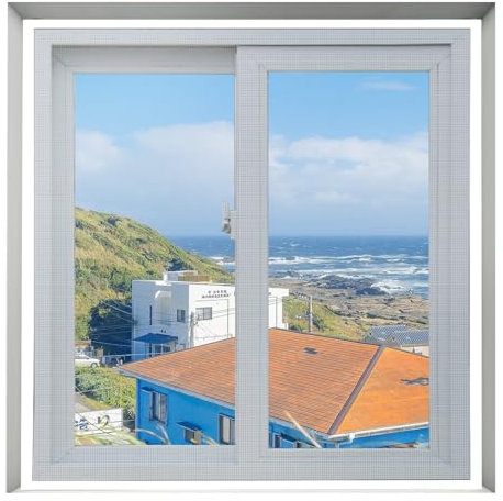 Mosquito Net Window 105x100cm Mosquitoes with Strip Veil Anti Fly Mosquito Net Easy to Open and Install Requiring No Drilling,White