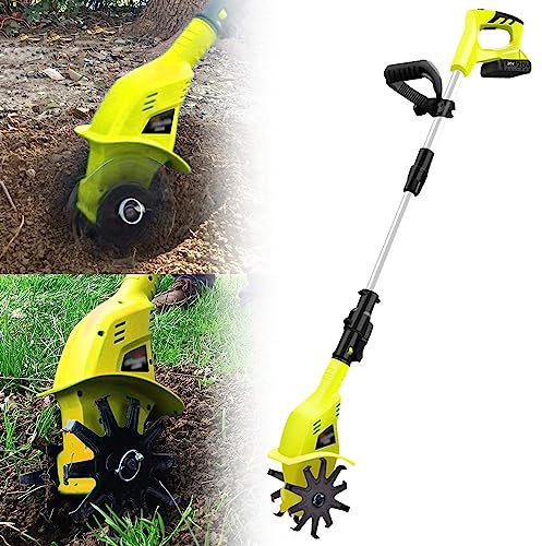 LZDOYY Motozappa elettrica - Potente coltivatore del Terreno maneggevole da Giardino con 10 Lame in Acciaio - Larghezza di Taglio di 10 cm e profondità di Lavorazione di 25 cm,110V