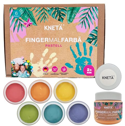 Fingermalfarben für Kinder I 6 x 150 ml Pastellfarben I ab 2 Jahren I auswaschbar, ohne Parabene & Titandioxid I dermatologisch getestet I Made in Germany