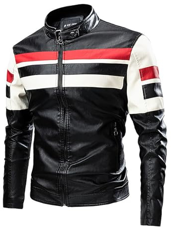 Veste de Moto Duohropke pour Homme - Veste de Pilote Bomber Imperméable et Coupe-Vent avec Protections - Scooter Biker Touring, 05 noir., XL