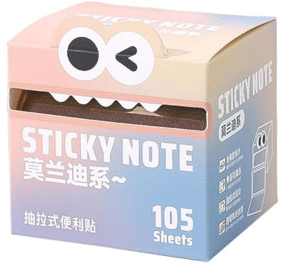 Transparent Sticky Notes, Transparent Coloured Notepad, Drawing Coloured 105 Sheets/Roll Notes for Markings Office School Home