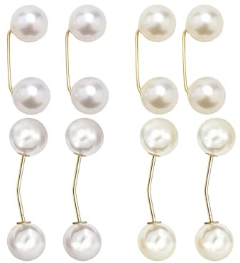8/10/12 Pearl Brooch Pin Set for Women Stylish Brooch Clips Pin for Clothes | Decorative Pins for Clothes and Clothes Pins, Elegant Womens Clothing Accessories Modesty Pin for Necklines Dresses.