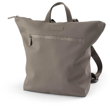 Done By Deer Mochila para pañales - Cambiador plegable y dos ganchos para cochecitos incluidos - Bolso para pañales de 100% poliéster reciclado con revestimiento de PU, pardo, 45 x 15 x H 40 cm