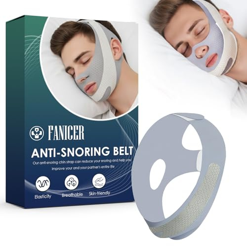 Dispositifs Anti, Sangle de Menton Réglable Solution de Ronflement Ceinture, Version Anti Ronflement Efficace Mentonnière, Aide Réductions Ronflement Améliore Sommeil, Aide au Sommeil