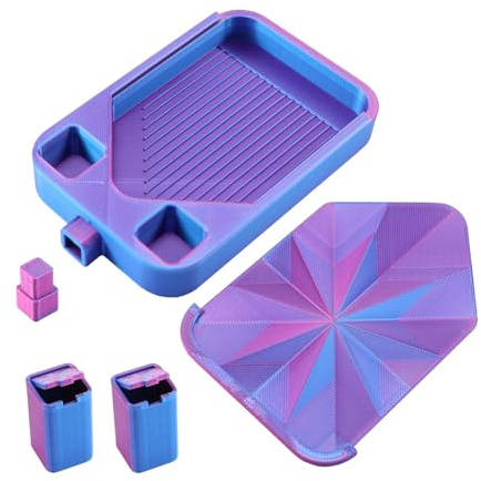 Oshhni Plateau de Peinture Diamant avec Couvercle, Organisateur de Perles, boîte de Rangement, Plateau de tri de Perles, matériel de Loisirs créatifs pour la, Bleu et Violet